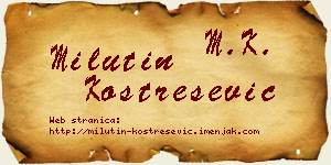 Milutin Kostrešević vizit kartica